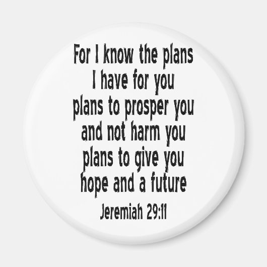 Jeremiah 29:11 magnet (Vorne)