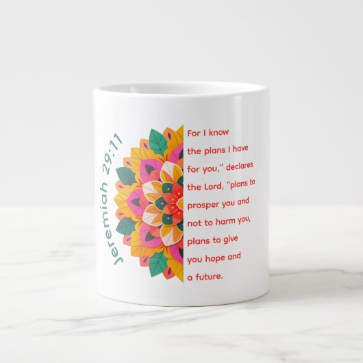 Jeremiah 29:11 Mandala Jumbo Tasse (Vorderseite)