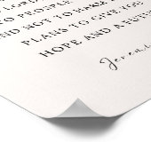 Jeremiah 29:11 NIV Denn ich kenne die Pläne Poster (Ecke)