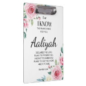 Jeremiah 29:11 Persönliche Gestaltung der rosa Ros Klemmbrett (Rechts)