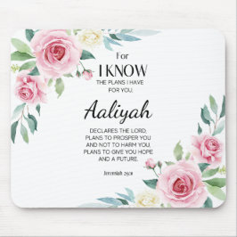 Jeremiah 29:11 Persönliche Gestaltung der rosa Ros Mousepad