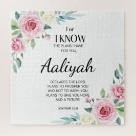 Jeremiah 29:11 Persönliche Gestaltung der rosa Ros Puzzle