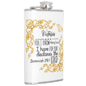 Jeremiah 29:11 Pläne habe ich für Sie Custom Gold Flachmann (Rechts)