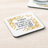 Jeremiah 29:11 Pläne habe ich für Sie Custom Gold Getränkeuntersetzer (Linke Seite)