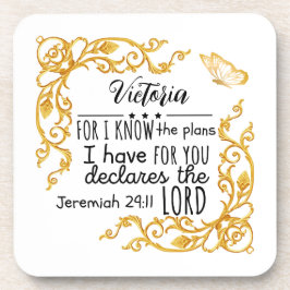 Jeremiah 29:11 Pläne habe ich für Sie Custom Gold Getränkeuntersetzer