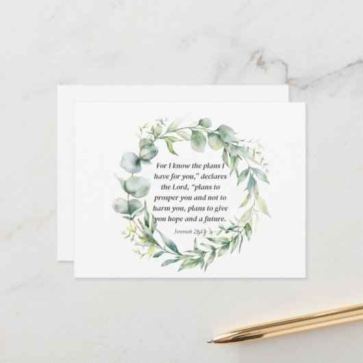 Jeremiah 29:11 postkarte (Vorderseite/Rückseite Beispiel)