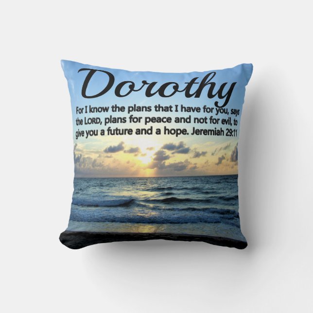 JEREMIAH 29:11 PRAYER, WEIL ICH DIE PLÄNE KENNE CU KISSEN (Vorderseite)