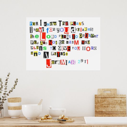 Jeremiah 29:11 Ransom Note Poster (Küche)