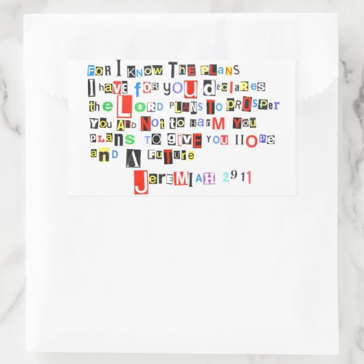 Jeremiah 29:11 rechteckiger aufkleber (Tasche)