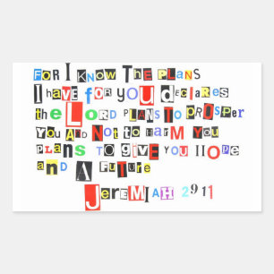 Jeremiah 29:11 rechteckiger aufkleber