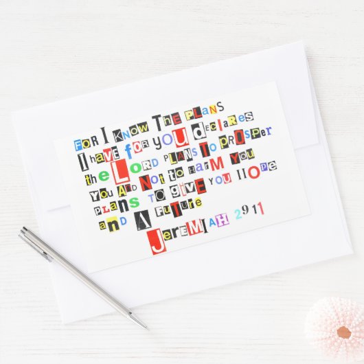 Jeremiah 29:11 rechteckiger aufkleber (Umschlag)