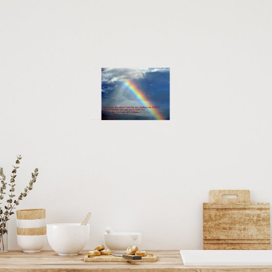 Jeremiah 29:11 Regenbogen Poster (Küche)