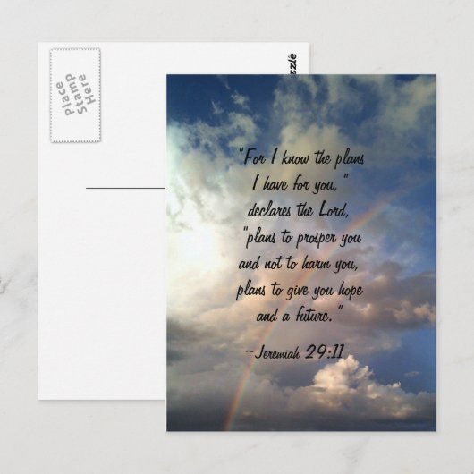 Jeremiah 29:11 Regenbogen Postkarte (Vorne/Hinten)