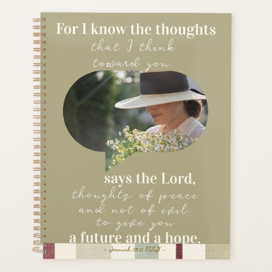 Jeremiah 29:11 Sage Green Plaid Personal Planner  Planer (Vorderseite)