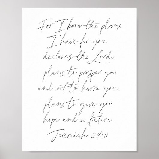 Jeremiah 29:11 Script Poster (Vorne)