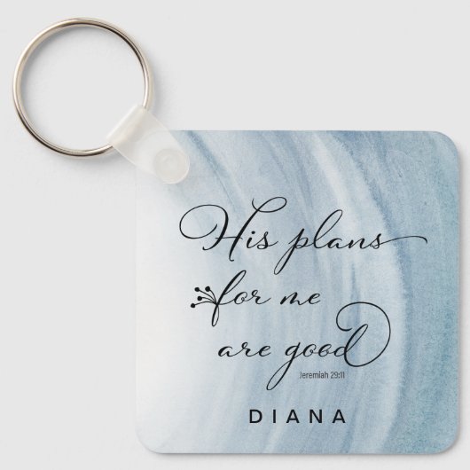Jeremiah 29:11 Seine Pläne für mich sind gut blau Schlüsselanhänger (Vorderseite)