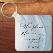 Jeremiah 29:11 Seine Pläne für mich sind gut blau Schlüsselanhänger (Vorderseite)