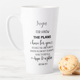 Jeremiah 29:11 Skriptbibliotheksverse mit Namen Milchtasse
