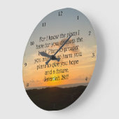Jeremiah 29:11 Sunset Große Wanduhr (Winkel)