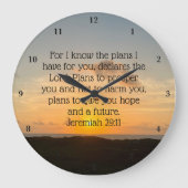 Jeremiah 29:11 Sunset Große Wanduhr (Vorderseite)