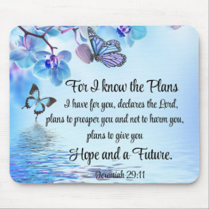 Jeremiah 29:11 Tropische Orchideen Butterfly Bibel Mousepad
