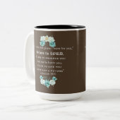 Jeremiah 29:11 Zitat Zweifarbige Tasse (Vorderseite Links)