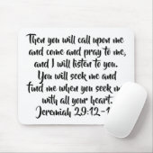 Jeremiah 29:12-13 Elegant Seek God Bible Verse Mousepad (Mit Mouse)