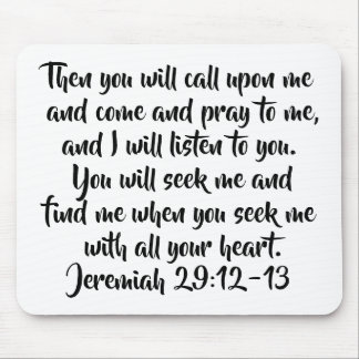 Jeremiah 29:12-13 Elegant Seek God Bible Verse Mousepad
