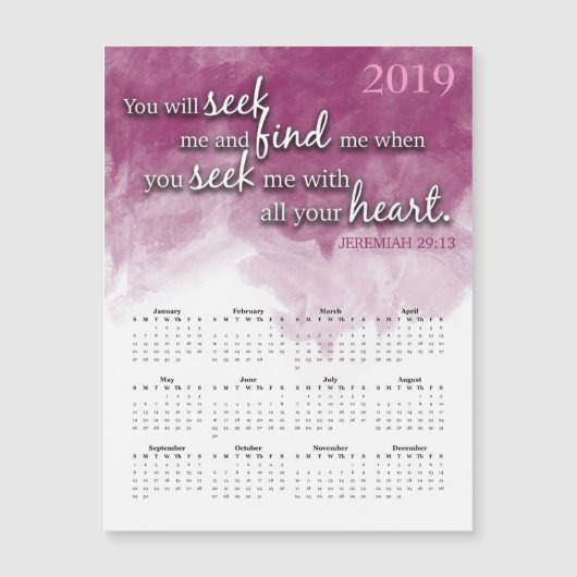 Jeremiah 29:13 Magnetkalender Magnetkarte (Vorderseite)