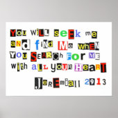 Jeremiah 29:13 Ransom Note Poster (Vorne)