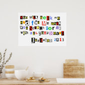 Jeremiah 29:13 Ransom Note Poster (Küche)