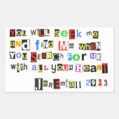 Jeremiah 29:13 rechteckiger aufkleber (Vorderseite)