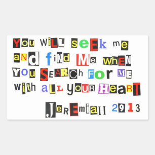 Jeremiah 29:13 rechteckiger aufkleber