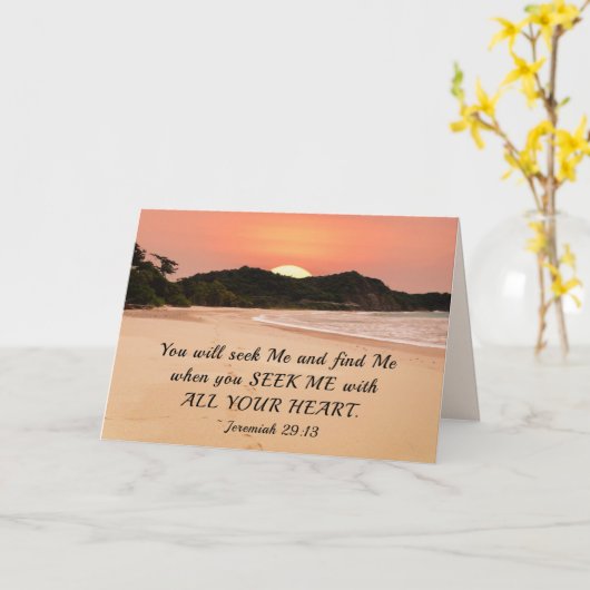 Jeremiah 29:13 Seek Me with all Your Heart Bible Karte (Gelbe Blume)