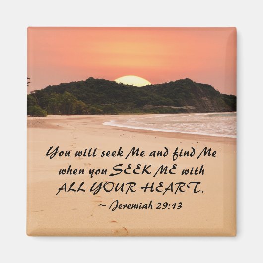 Jeremiah 29:13 Seek Me with all Your Heart Bible Magnet (Vorne)