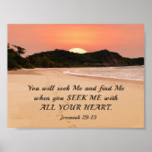 Jeremiah 29:13 Seek Me with all Your Heart Bible Poster (Vorne)