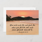 Jeremiah 29:13 Seek Me with all Your Heart Bible Postkarte (Vorne/Hinten)