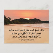 Jeremiah 29:13 Seek Me with all Your Heart Bible Postkarte (Vorderseite)
