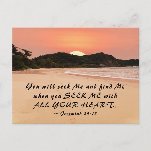 Jeremiah 29:13 Seek Me with all Your Heart Bible Postkarte (Vorderseite)