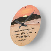 Jeremiah 29:13 Seek Me with all Your Heart Bible Runde Wanduhr (Winkel)