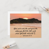 Jeremiah 29:13 Seek Me with all Your Heart Flat Karte (Vorderseite/Rückseite Beispiel)