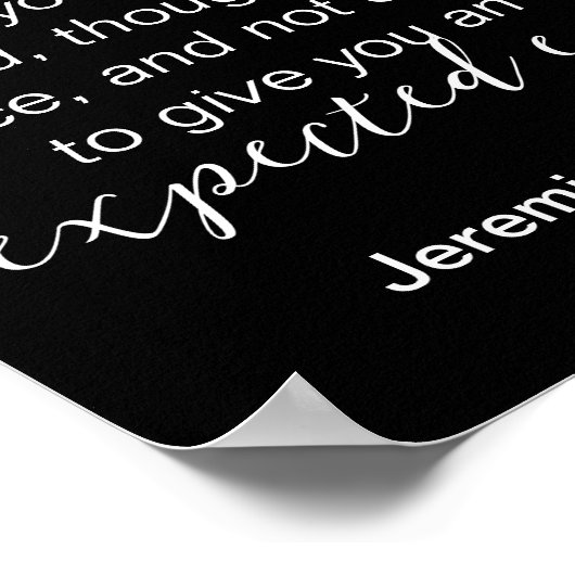 Jeremiah 29 Friedensgedanken Christliches Zitat Poster (Ecke)