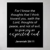Jeremiah 29 Friedensgedanken Christliches Zitat Poster (Vorne)