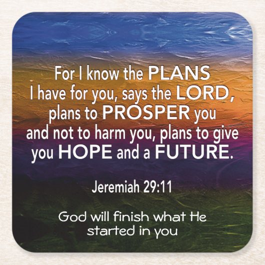 Jeremiah 29 ICH KENNE DIE PLANS Christlich Rechteckiger Pappuntersetzer (Vorderseite)