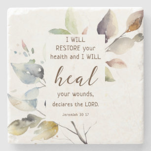 Jeremiah 30 17 Ich heile Ihre Wunden Bibel Verse Steinuntersetzer