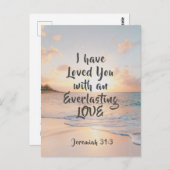 Jeremiah 31:3 Ich habe dich geliebt, Bibel Ocean S Postkarte (Vorne/Hinten)