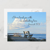 Jeremiah 31:3 Ich habe dich mit einem immerwährend Postkarte (Vorne/Hinten)