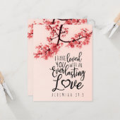 Jeremiah 31:3 Ich habe euch Bibel Verse Flat gelie Karte (Vorderseite/Rückseite Beispiel)