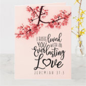 Jeremiah 31:3 Ich habe euch Bibelverse geliebt Karte (Gelbe Blume)