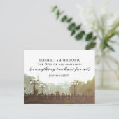 Jeremiah 32:27 Ist etwas zu schwer für mich? Postkarte (Stehend Vorderseite)